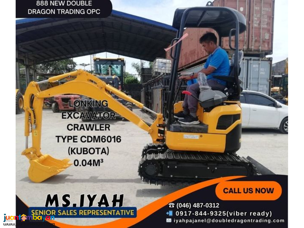 LONKING EXCAVATOR CRAWLER TYPE CDM6016 (KUBOTA) 0.04M³