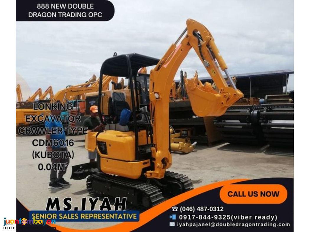 LONKING EXCAVATOR CRAWLER TYPE CDM6016 (KUBOTA) 0.04M³