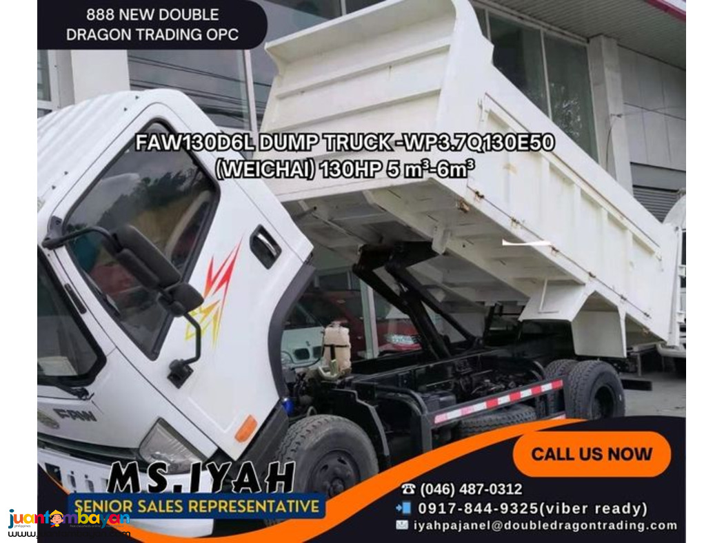 FAW130D6L DUMP TRUCK (WEICHAI) 130HP 5 m³-6m³