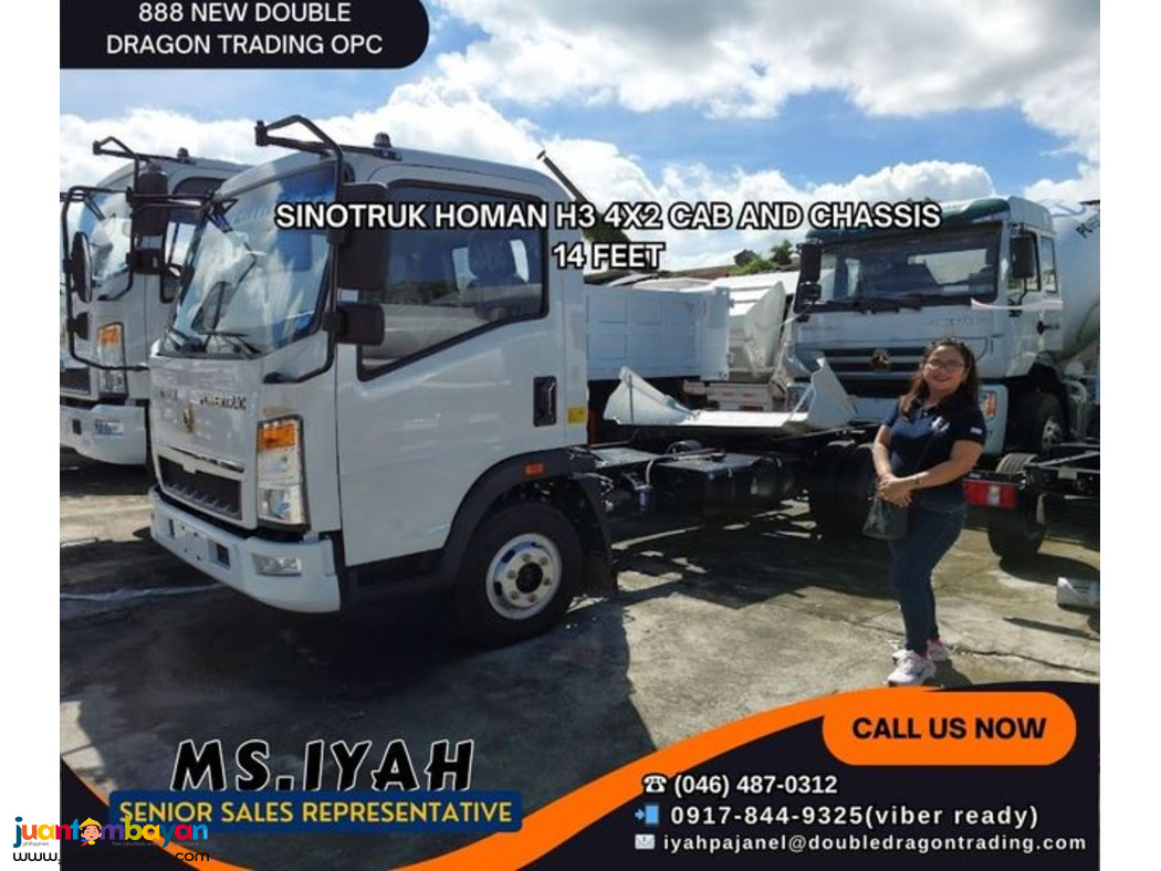HOMAN H3 4X2 CAB AND CHASSIS 14 FEET 