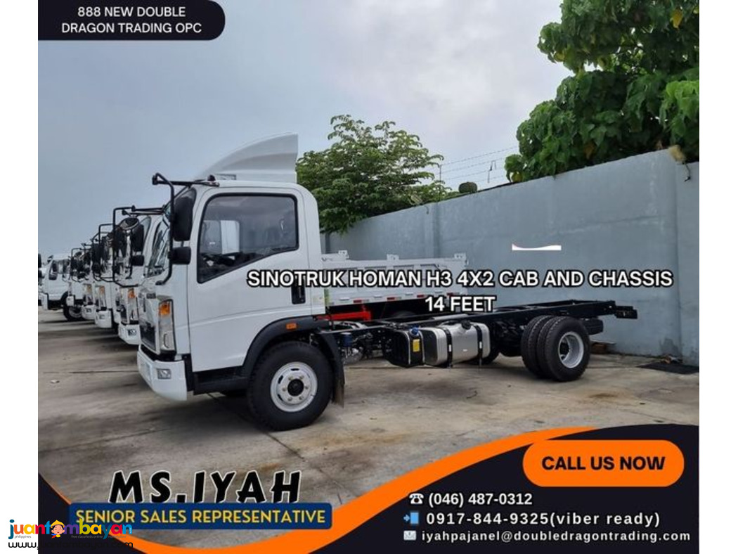 HOMAN H3 4X2 CAB AND CHASSIS 14 FEET 