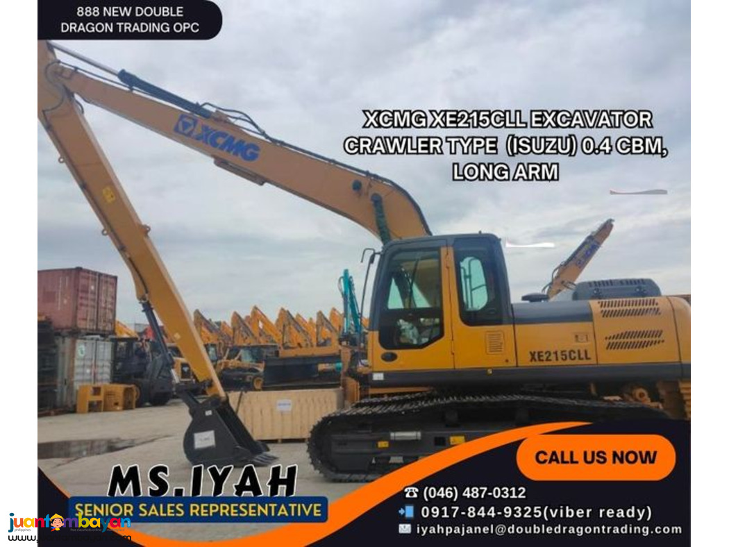 XCMG XE215CLL EXCAVATOR (ISUZU) 0.4 CBM, LONG ARM 