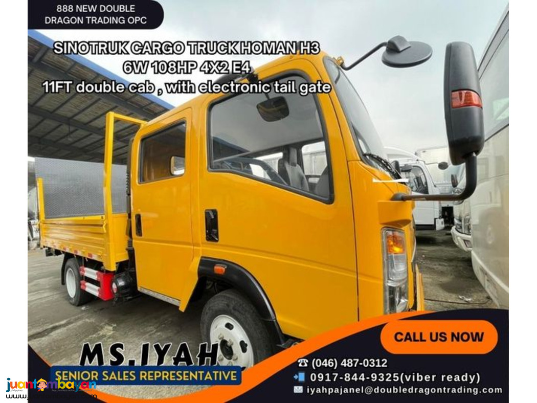 SINOTRUK HOMAN  CARGO TRUCK WITH TAIL GATE