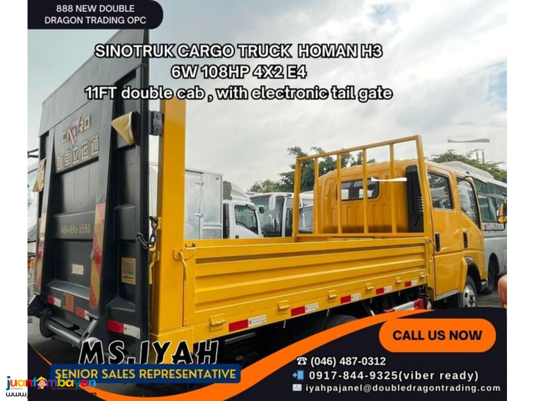 SINOTRUK HOMAN  CARGO TRUCK WITH TAIL GATE