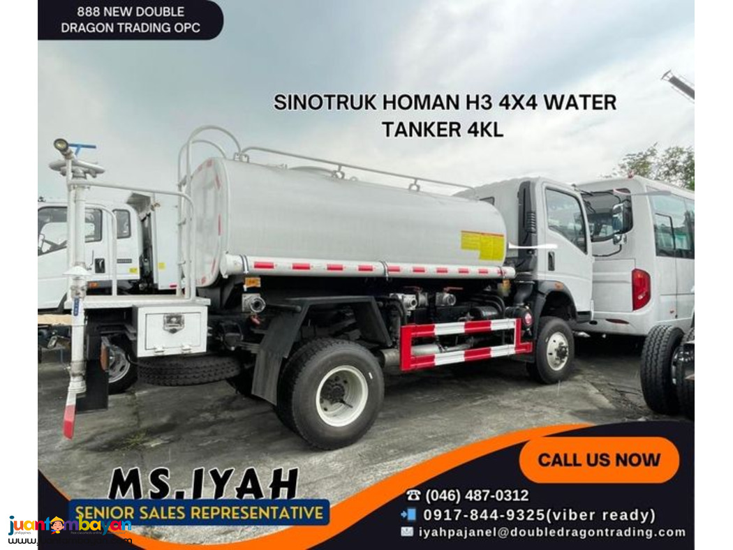 SINOTRUK HOMAN H3 4X4 WATER TANKER 4KL