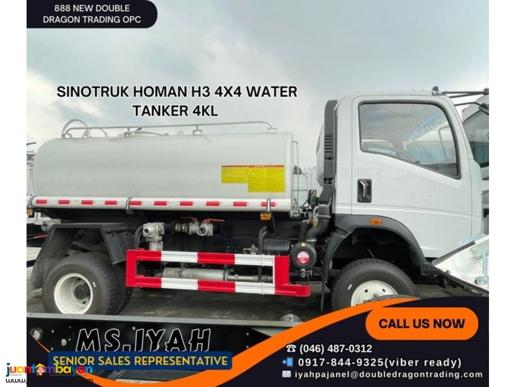 SINOTRUK HOMAN H3 4X4 WATER TANKER 4KL