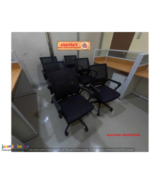 OFFICE PARTITION WITH CABINET AND CHAIR