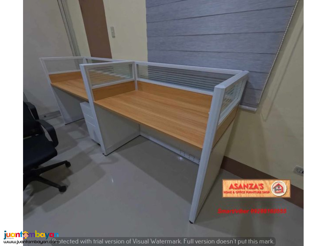 OFFICE PARTITION WITH CABINET AND CHAIR