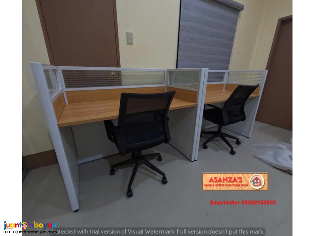 OFFICE PARTITION WITH CABINET AND CHAIR