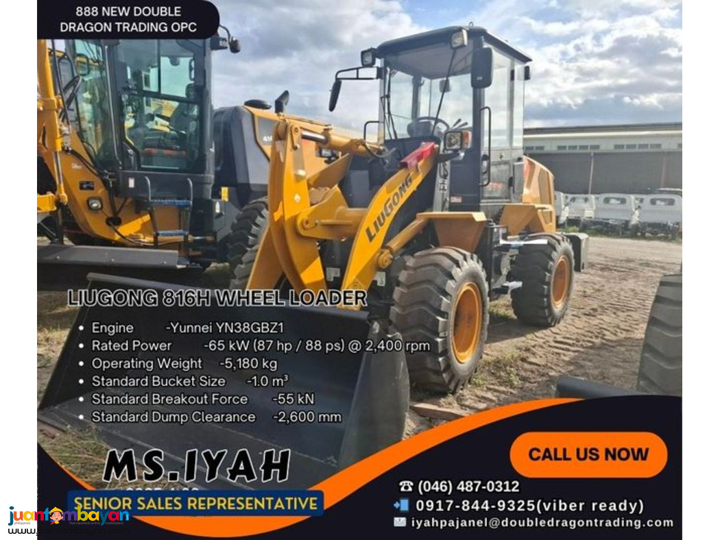 LIUGONG 816H WHEEL LOADER (YUNNEI) 1.6T,1 m³