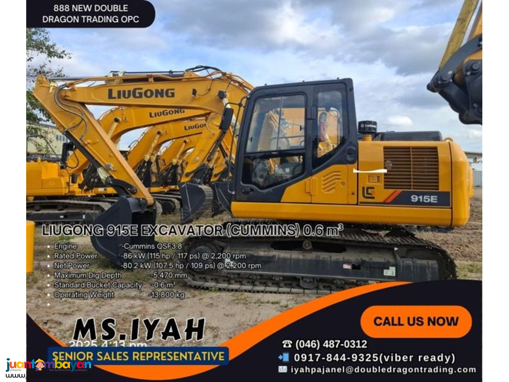 LIUGONG 915E EXCAVATOR (CUMMINS) 0.6 m³