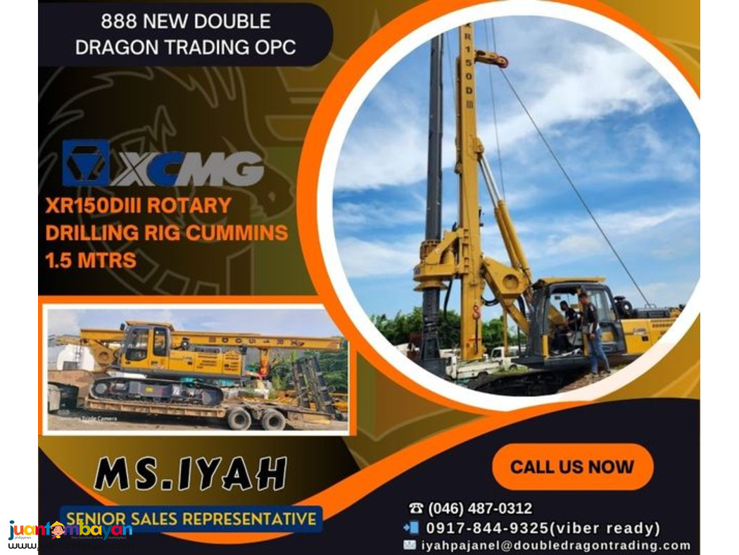XCMG ROTARY DRILLING RIG XR150 1.5MTRS XCMG ROTARY DRILLING RIG XR150 1.5MTRS