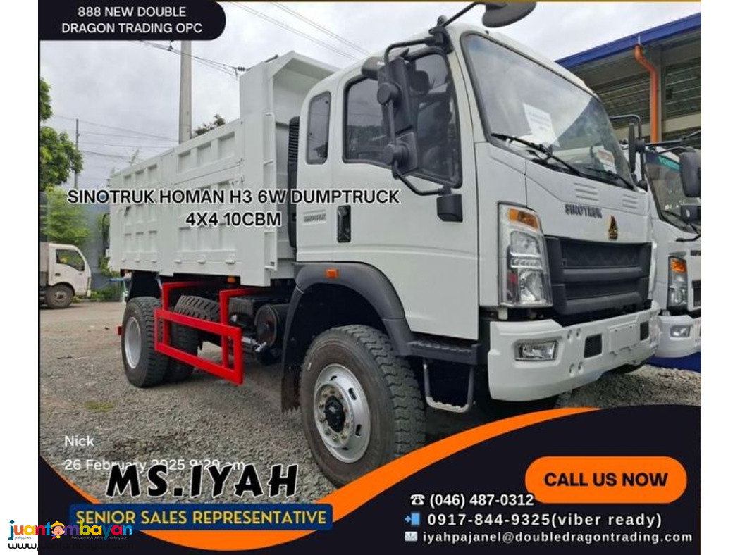 SINOTRUK HOMAN H3 6W DUMPTRUCK 4X4 10CBM