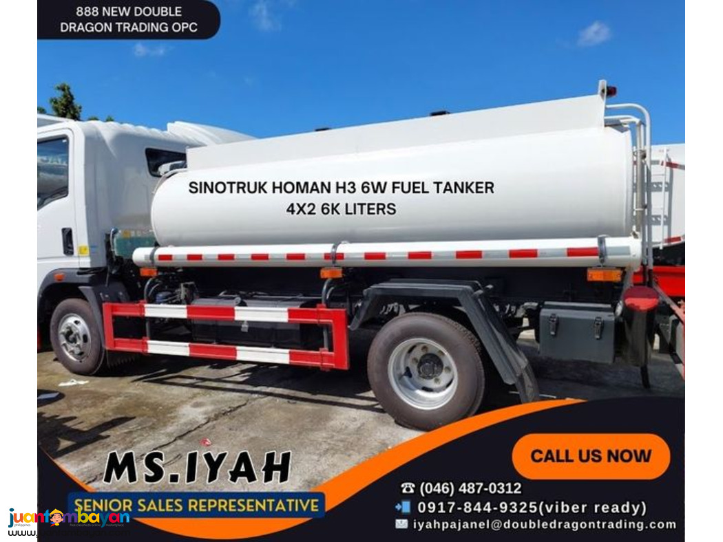 SINOTRUK HOMAN H3 4X2 FUEL TANKER 6K LITERS