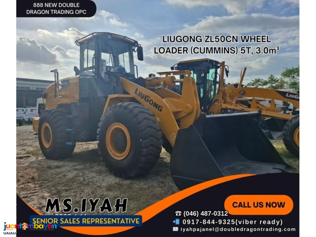 LIUGONG ZL50CN WHEEL LOADER (CUMMINS) 5T, 3.0m³