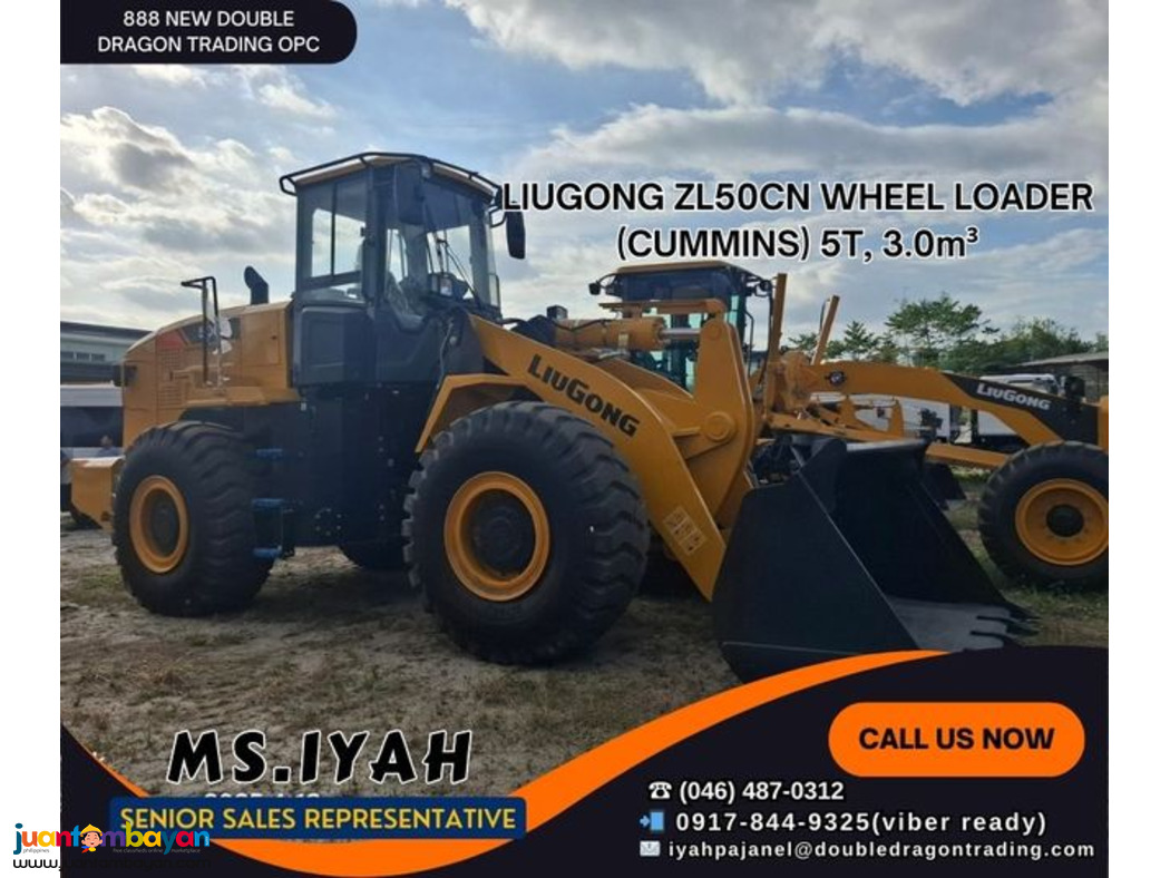 LIUGONG ZL50CN WHEEL LOADER (CUMMINS) 5T, 3.0m³