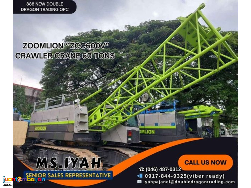 ZOOMLION ‘’ZCC600V” CRAWLER CRANE 60 TONS