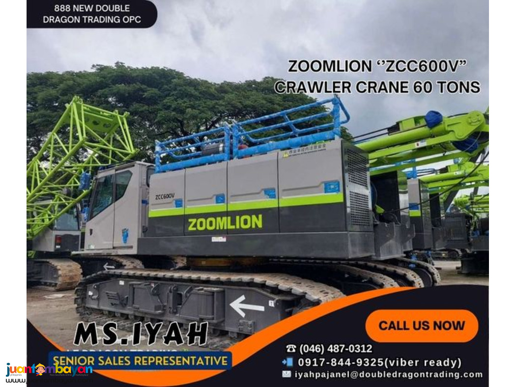 ZOOMLION ‘’ZCC600V” CRAWLER CRANE 60 TONS