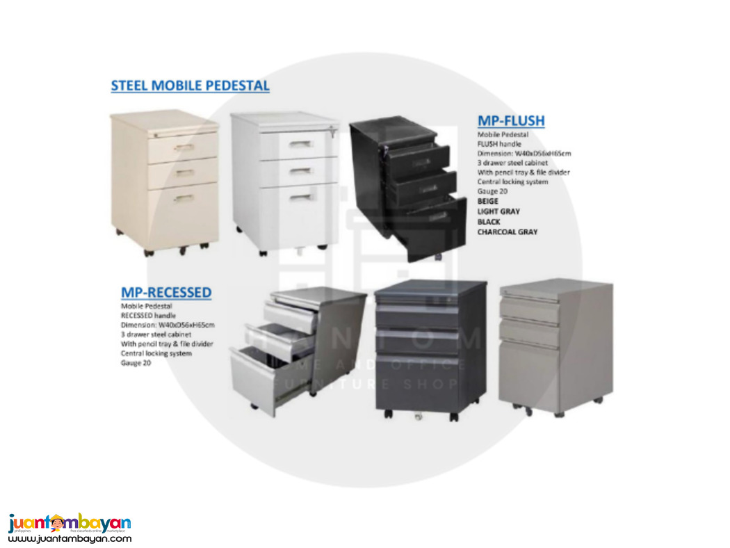 MOBILE PEDESTAL STEEL FILING CABINET