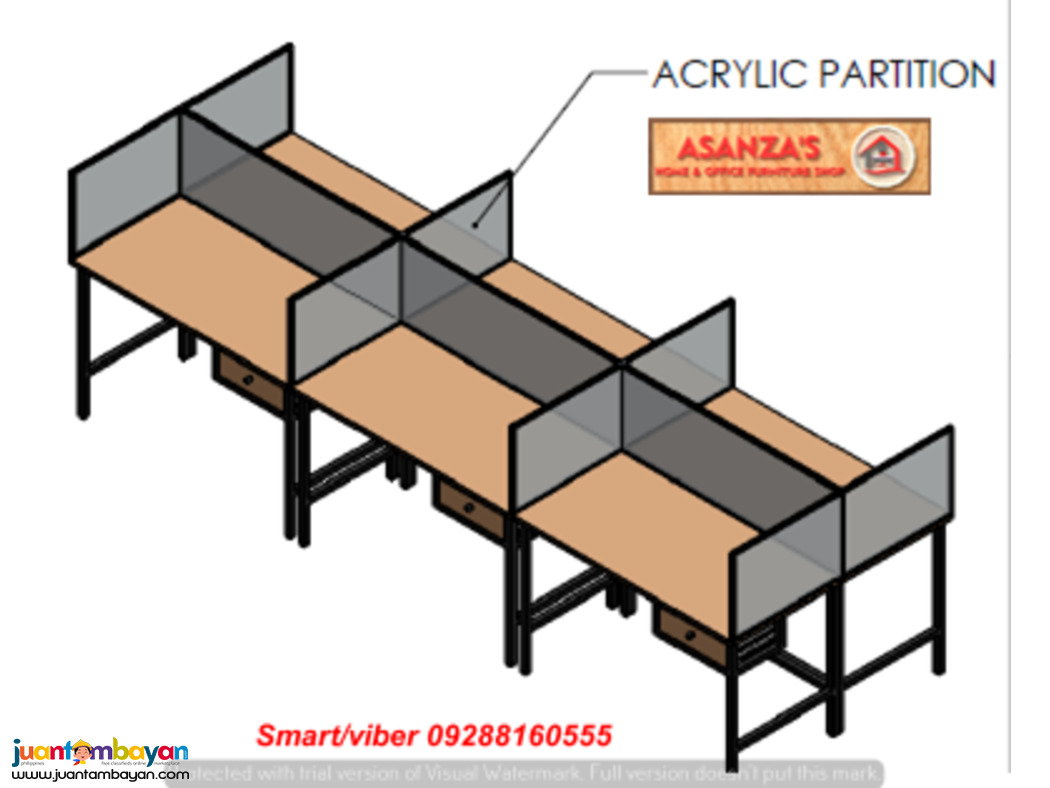 OFFICE TABLE WITH SCREEN PANEL DIVIDER
