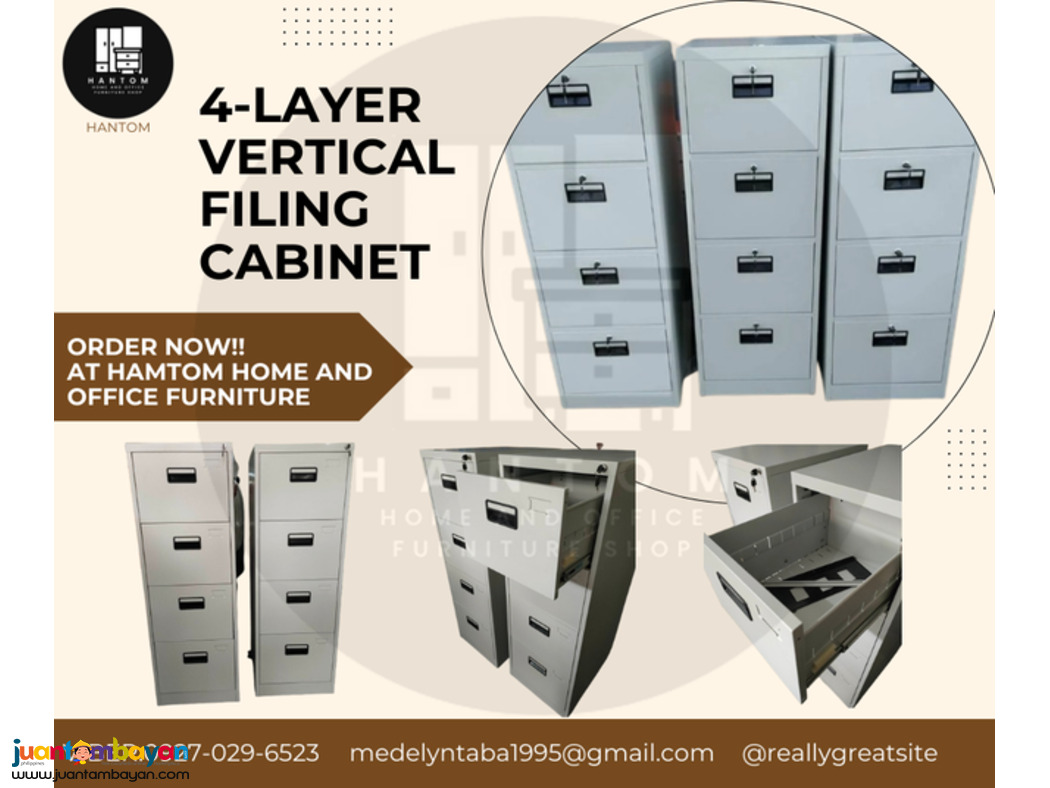 4-LAYER VERTICAL FILING CABINET | OFFICE FURNITURE 