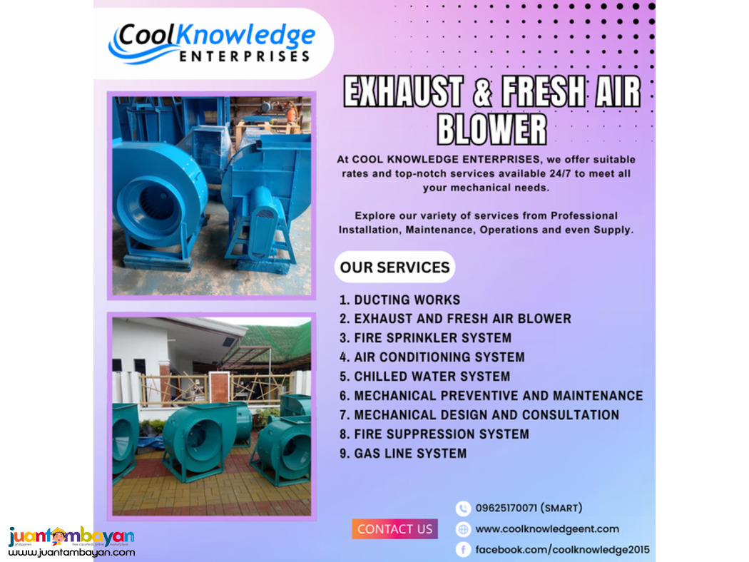 ++ install & supply ++ exhaust & fresh air blower ++
