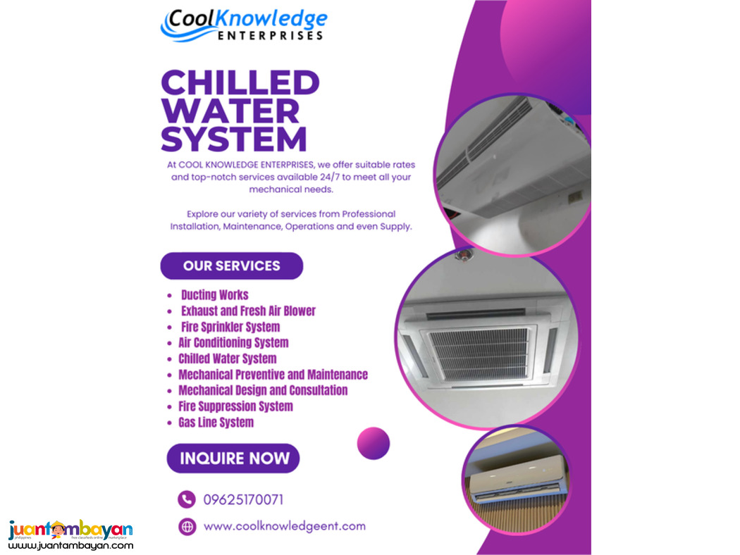 ++ CHILLED WATER ++ SUPPLY & INSTALLATION ++ AVAILABLE ++