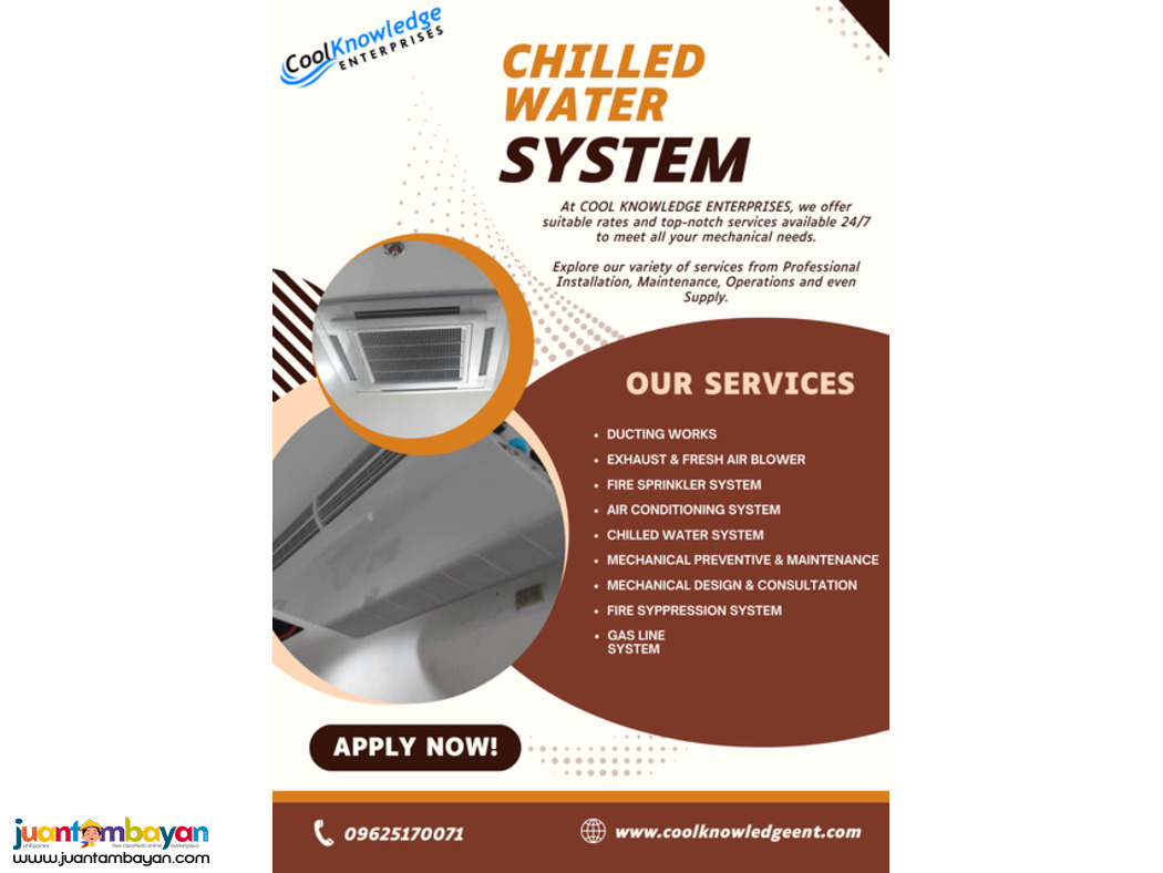 ++ CHILLED WATER ++ SUPPLY & INSTALLATION ++ AVAILABLE ++