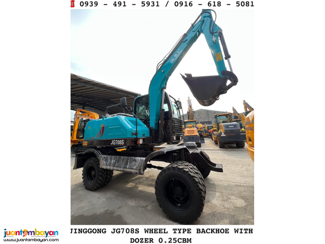 wheel type backhoe Excavator 0.25 Jinggong Jg708s