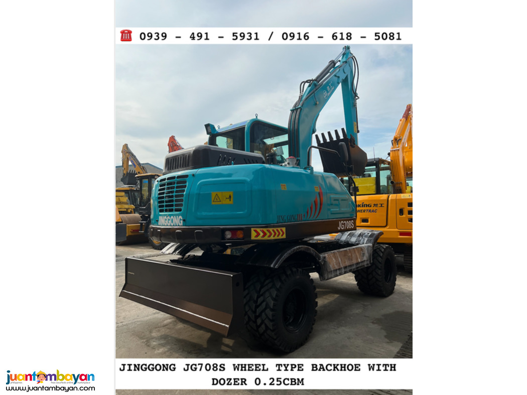 wheel type backhoe Excavator 0.25 Jinggong Jg708s