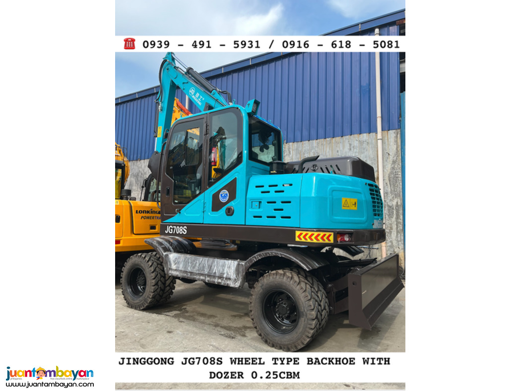 wheel type backhoe Excavator 0.25 Jinggong Jg708s