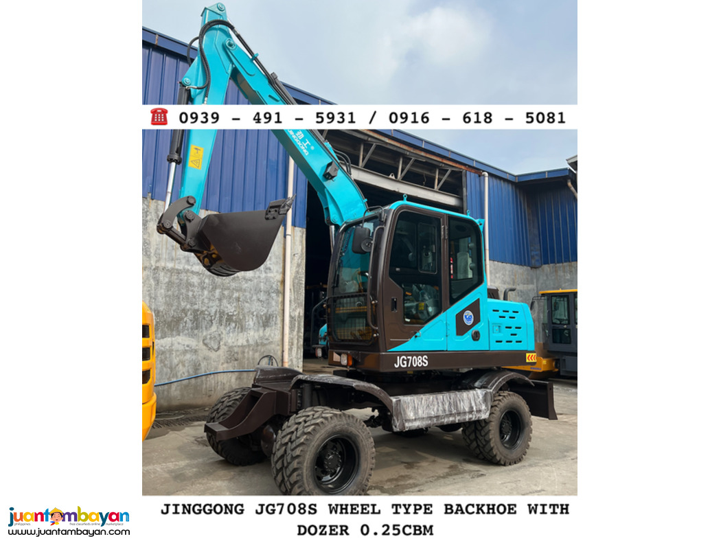 wheel type backhoe Excavator 0.25 Jinggong Jg708s
