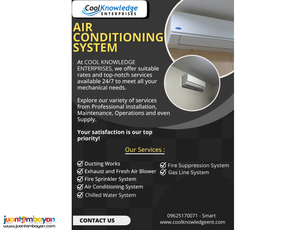 AIR CONDITIONING SYSTEM >> QUALITY SUPPLY AND INSTALLATION HERE.