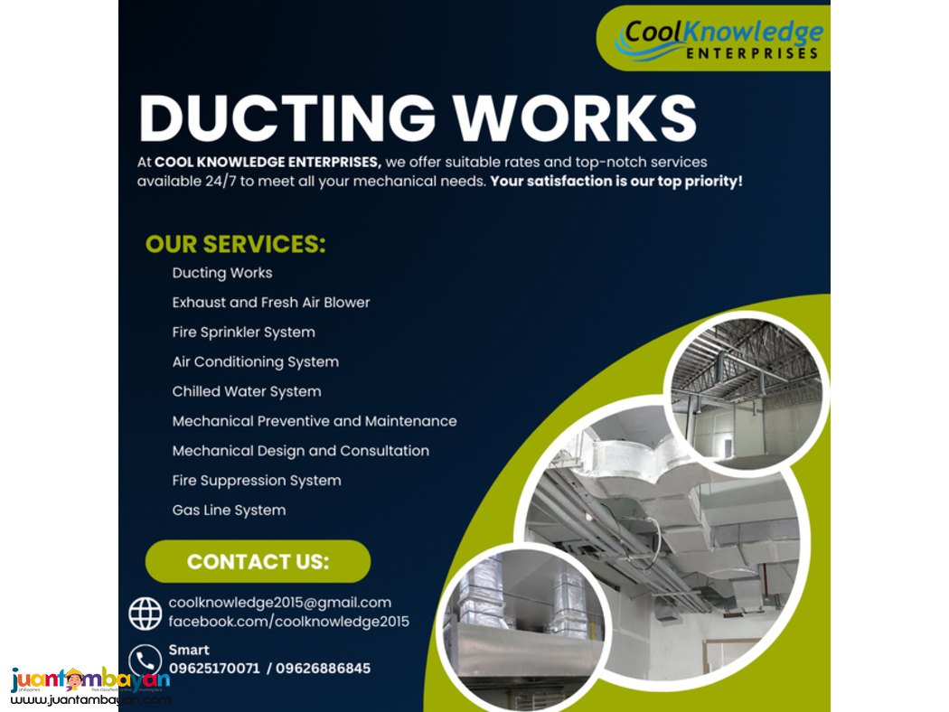 ''DUCTING WORKS // QUALITY SUPPLY AND INSTALLATION // AVAILABLE''