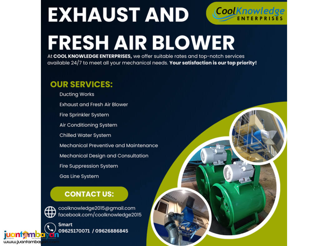 ''EXHAUST AND FRESH AIR BLOWER // QUALITY SUPPLY AND INSTALLATION ''