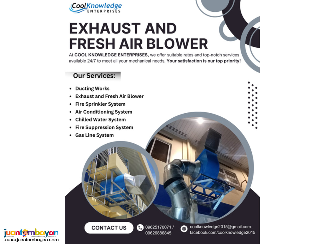 ''EXHAUST AND FRESH AIR BLOWER // QUALITY SUPPLY AND INSTALLATION ''