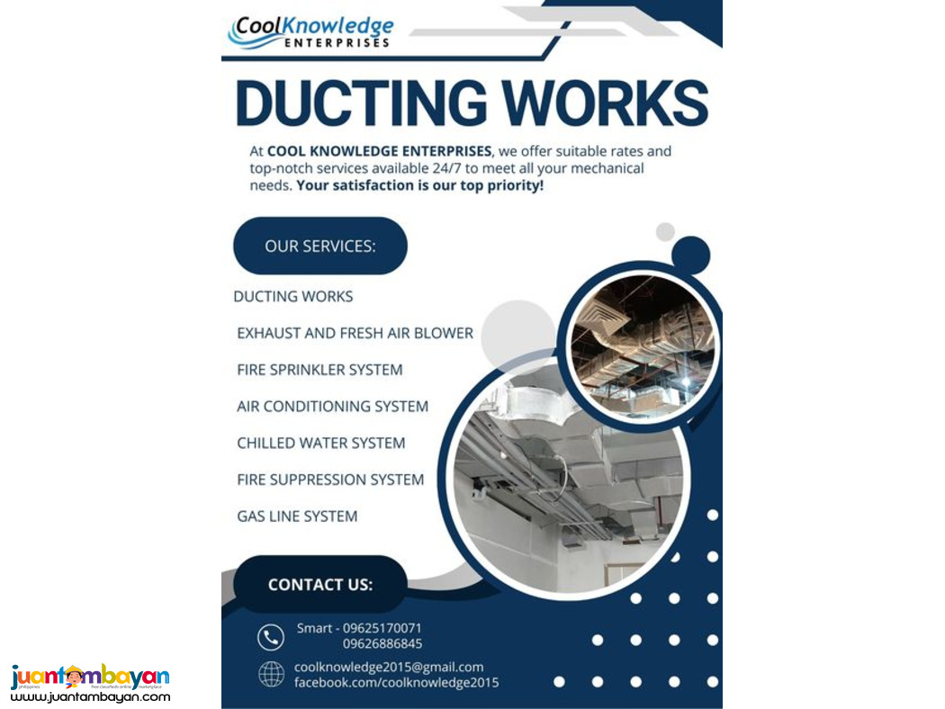 ,,{ DUCTING WORKS } { SUPPLY AND INSTALLATION },,