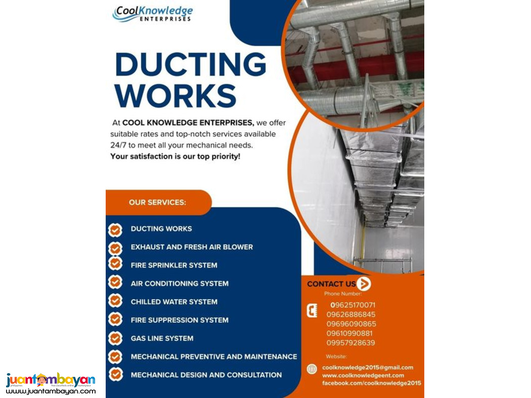 -+-DUCTING WORKS-+- supply and Installation Available...