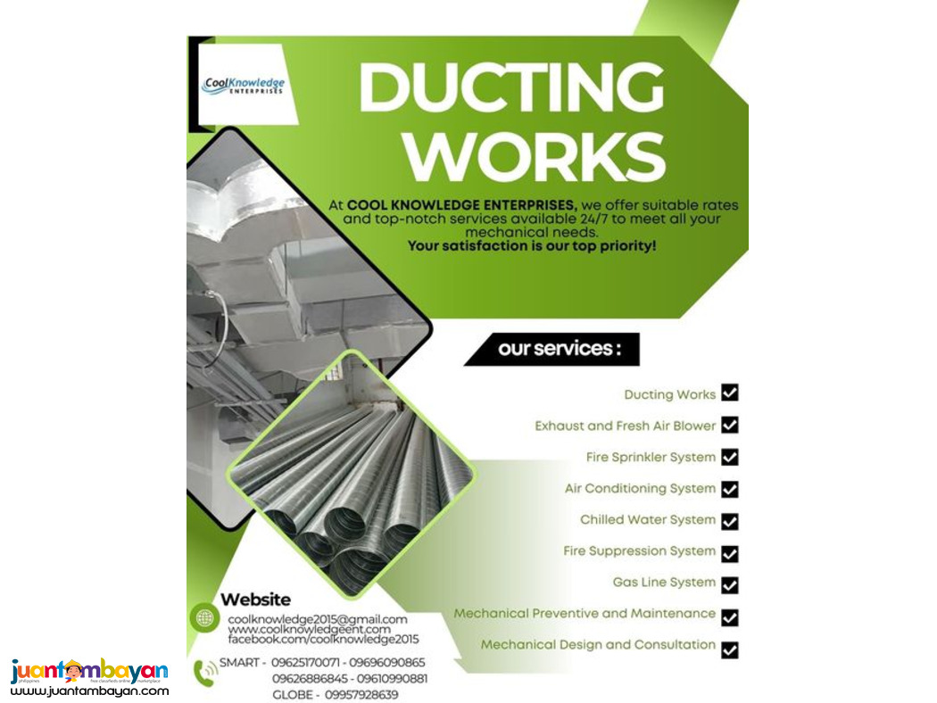 -+-DUCTING WORKS-+- supply and Installation Available...