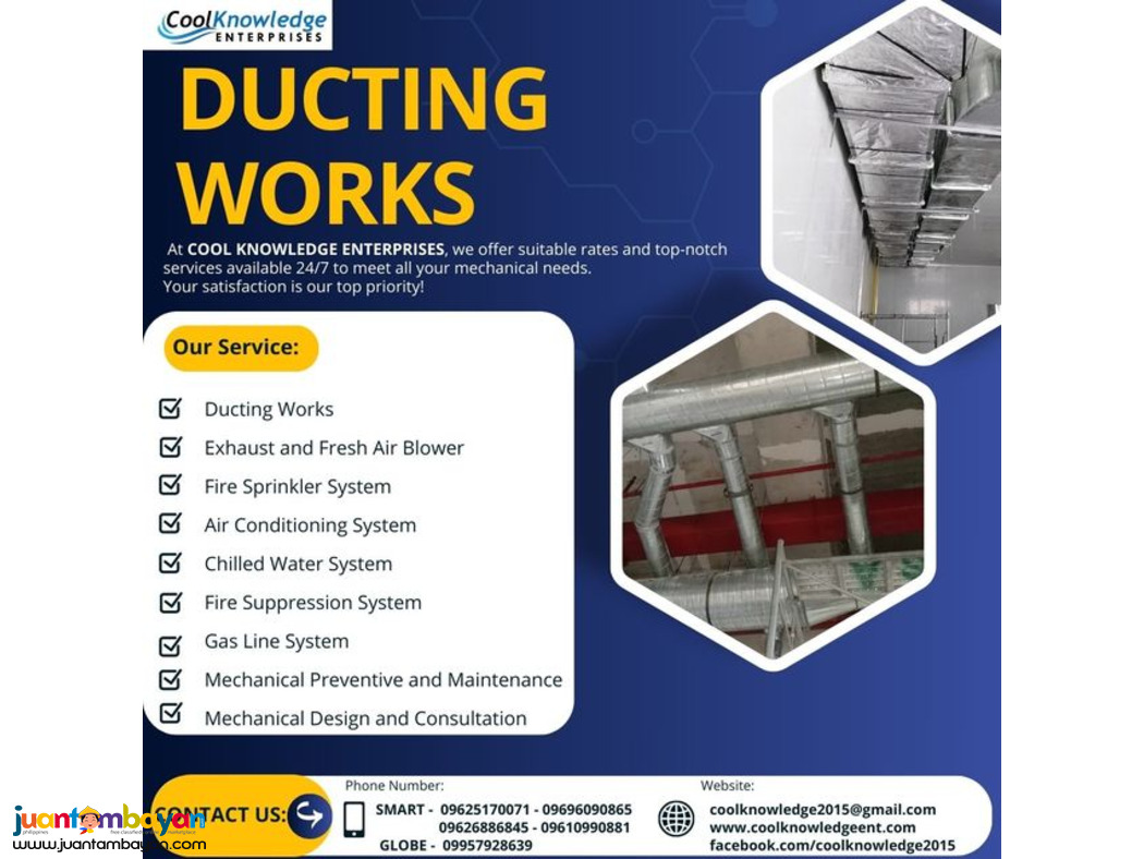 -+-DUCTING WORKS-+- supply and Installation Available...
