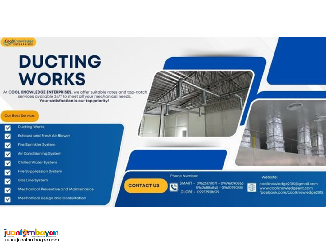 -+-DUCTING WORKS-+- supply and Installation Available...