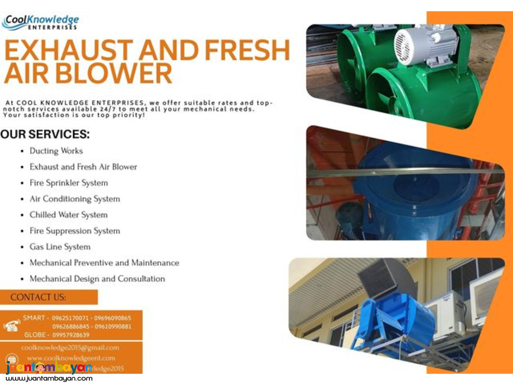 +-+ EXHAUST AND FRESH AIR BLOWER +-+ Supply and Installation.
