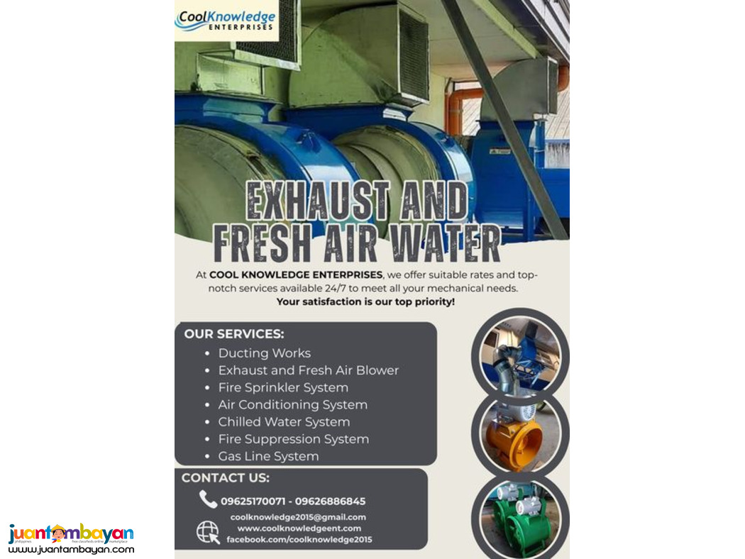 +-+ EXHAUST AND FRESH AIR BLOWER +-+ Supply and Installation.