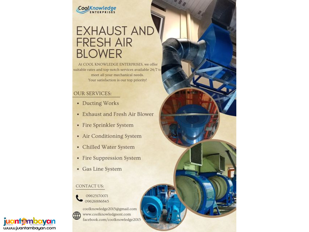 +-+ EXHAUST AND FRESH AIR BLOWER +-+ Supply and Installation.