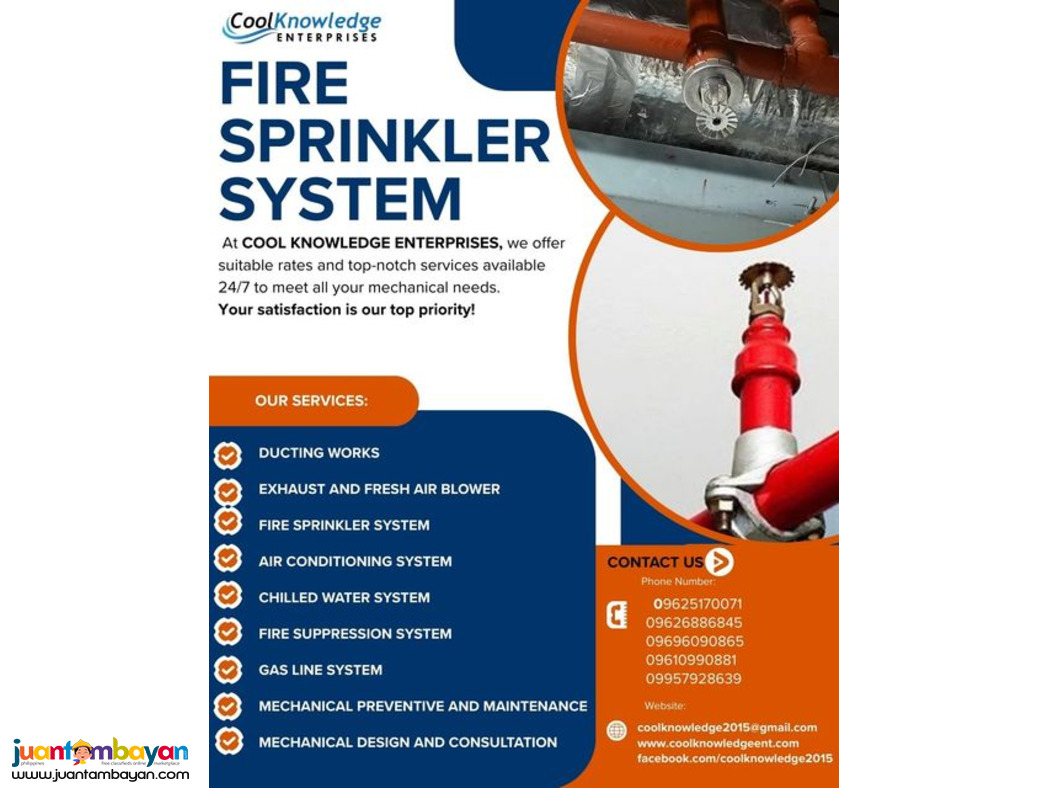 --+ FIRE SPRINKLER SYSTEM +-- Supply and Installation.
