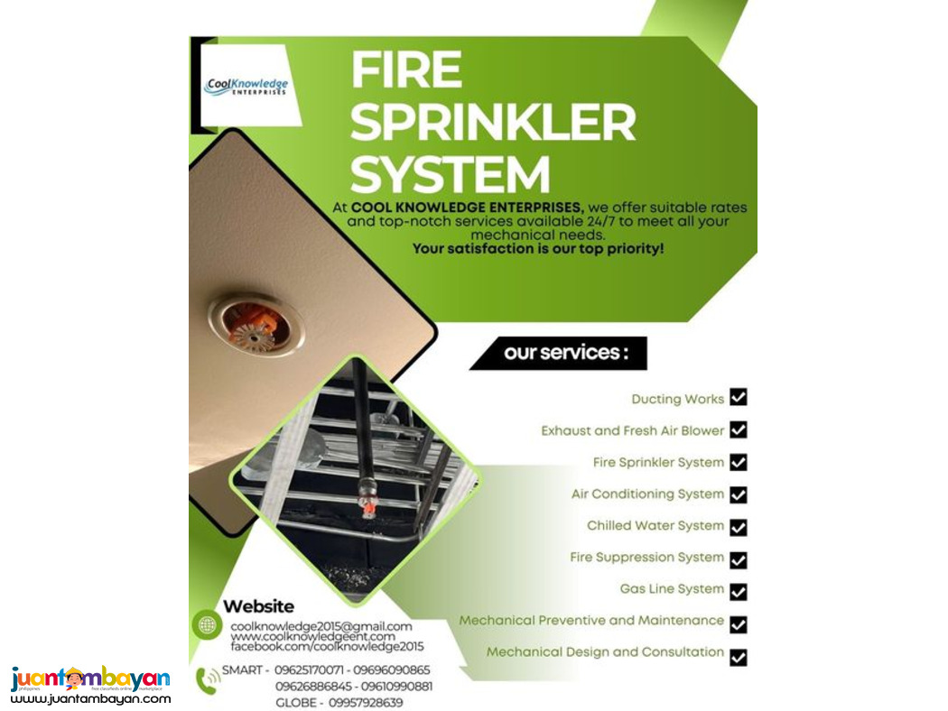 --+ FIRE SPRINKLER SYSTEM +-- Supply and Installation.