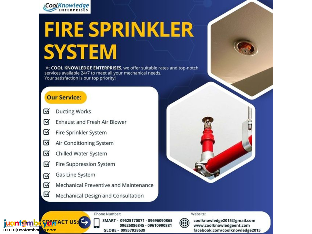 --+ FIRE SPRINKLER SYSTEM +-- Supply and Installation.
