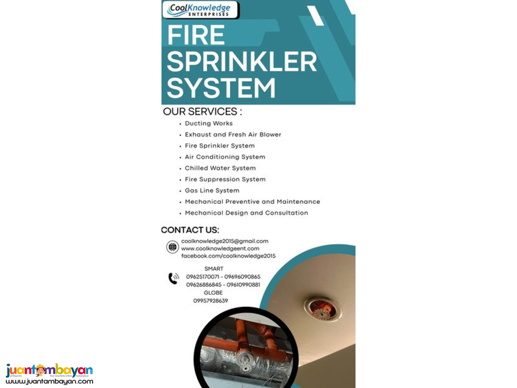 --+ FIRE SPRINKLER SYSTEM +-- Supply and Installation.