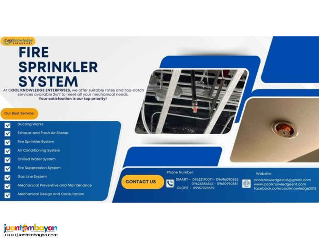 --+ FIRE SPRINKLER SYSTEM +-- Supply and Installation.