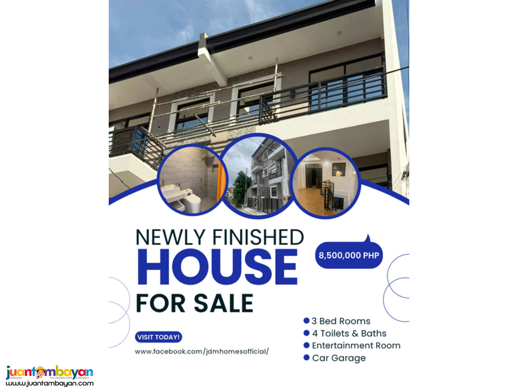 NEWLY FINISHED! Elegant 3-Storey Modern Townhouse Cainta, Rizal